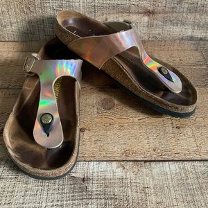 Birkenstock Gizeh iridescent sandals Size 38 7 7.5